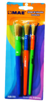 JUEGO PINCELES ESCOLARES MAE C/3